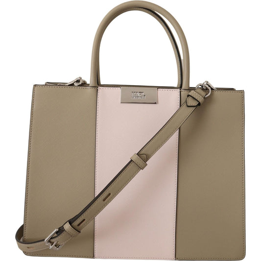 Karl Lagerfeld Elegant Sage Green Tote Shoulder Bag Karl Lagerfeld Rosy Brown