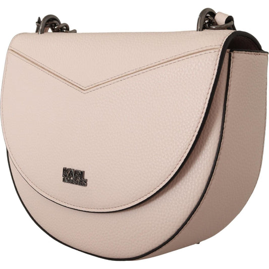 Karl Lagerfeld Elegant Mauve Light Pink Leather Shoulder Bag Karl Lagerfeld Light Gray