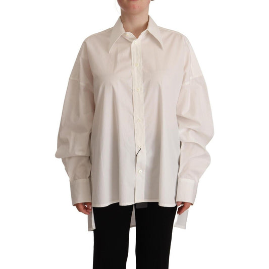Dolce & Gabbana Timeless White Polo Top - Elegance Meets Comfort Dolce & Gabbana Gray