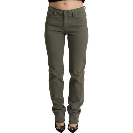 Ermanno Scervino Chic Grey Low Waist Skinny Jeans Ermanno Scervino Dark Slate Gray
