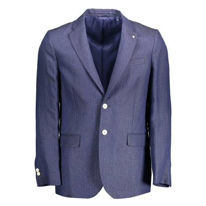 Gant Elegant Blue Linen Classic Jacket