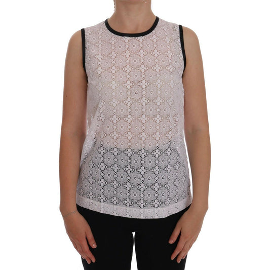 Dolce & Gabbana Elegant White Nylon Tank Top Dolce & Gabbana Rosy Brown