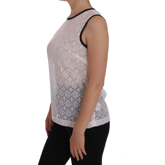 Dolce & Gabbana Elegant White Nylon Tank Top Dolce & Gabbana Rosy Brown