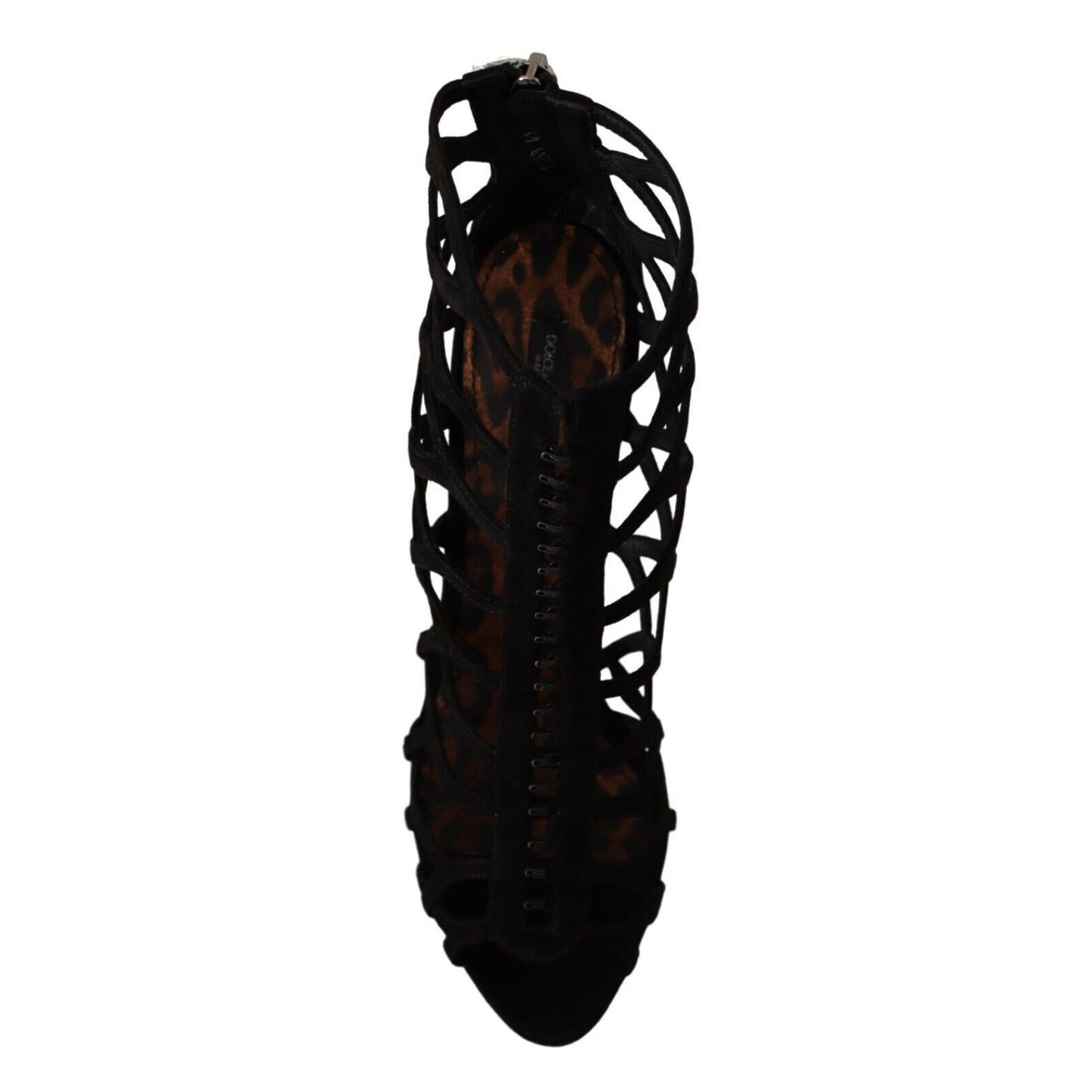 Dolce & Gabbana Black Suede Stiletto Heels Bette Sandals Shoes