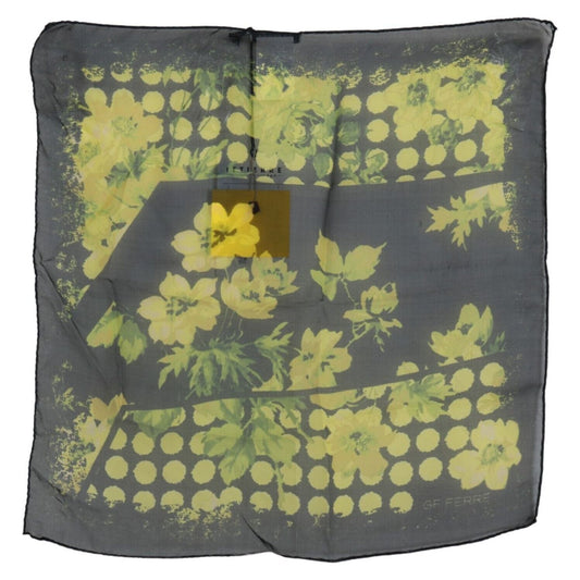 GF Ferre Elegant Floral Silk Scarf GF Ferre Dim Gray