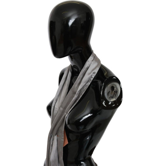 Ermanno Scervino Sleek Silver Silk Neck Scarf for Men Ermanno Scervino Black