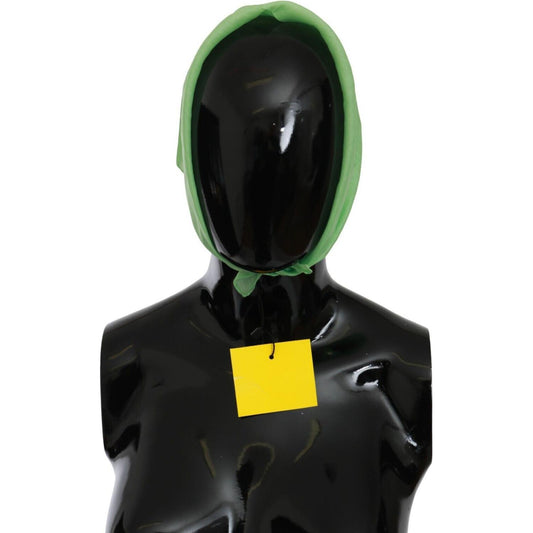 Versace Elegant Apple Green Linen Scarf Versace Black