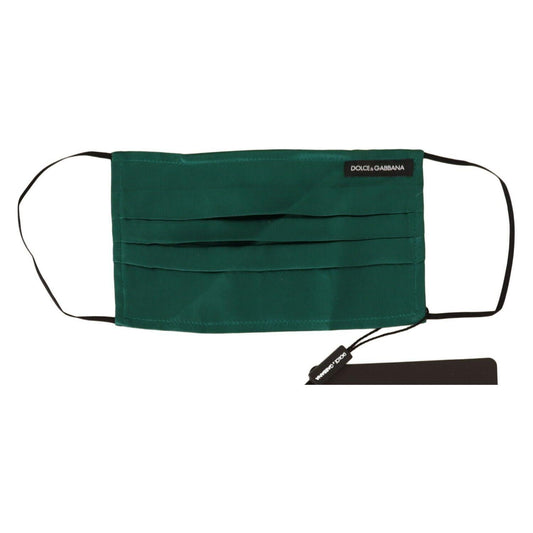 Dolce & Gabbana Emerald Silk Pleated Face Mask Dolce & Gabbana Dark Slate Gray