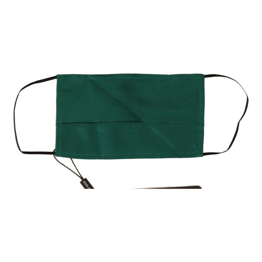 Dolce & Gabbana Emerald Silk Pleated Face Mask Dolce & Gabbana Dark Slate Gray