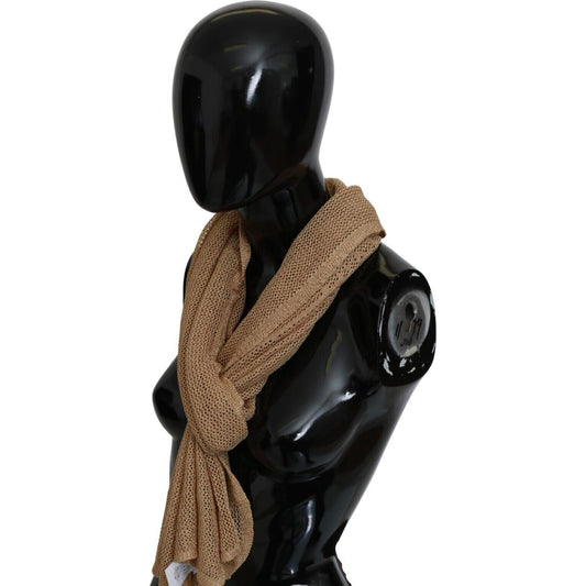 GF Ferre Elegant Men's Brown Neck Wrap Shawl Scarf GF Ferre Black