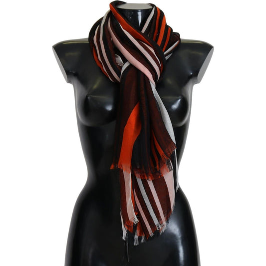 Dolce & Gabbana Elegant Multicolor Silk Fringed Scarf Dolce & Gabbana Black