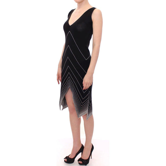 Alice Palmer Chic Monochrome Knitted Dress Alice Palmer Black