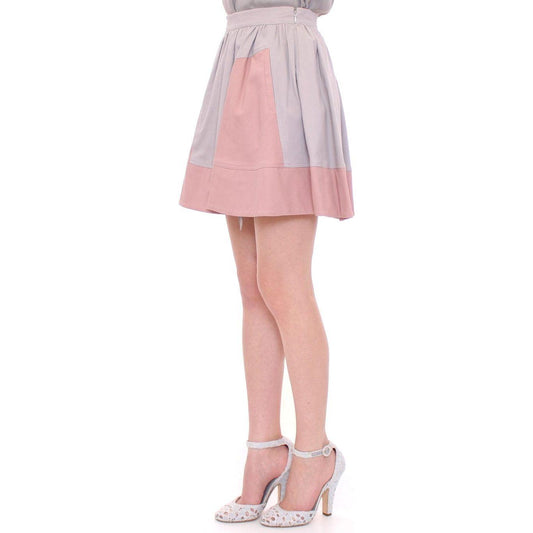 Comeforbreakfast Sleek Pleated Mini Skirt in Pink and Gray Comeforbreakfast Gray