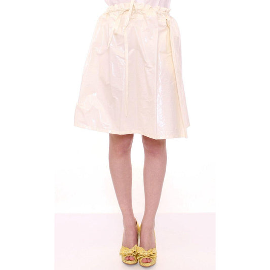 Licia Florio Elegant White Tie-Waist Skirt Licia Florio Misty Rose