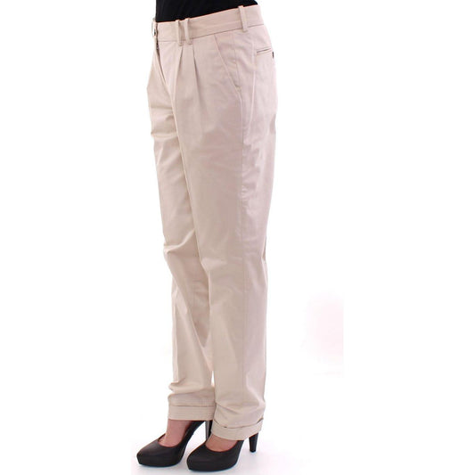 Dolce & Gabbana Elegant Beige Regular Fit Cotton Pants Jeans & Pants Dolce & Gabbana Gray