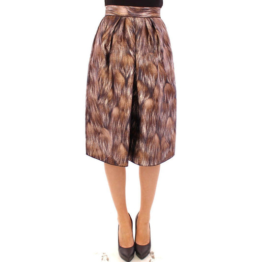 Dolce & Gabbana Elegant Floral Silk Full Skirt Dolce & Gabbana Dim Gray