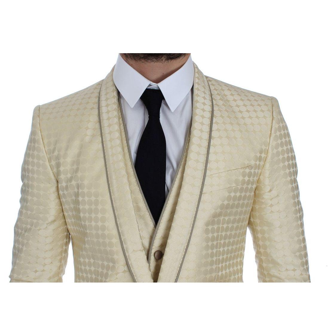 Dolce & Gabbana Beige Polka Dot Silk 2 Piece Blazer GTT10086-3