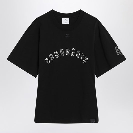 Courreges Courrèges black T-shirt with logo 225JTS168JS0112/Q_COURR-B177_323