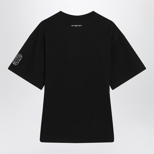 Courreges Courrèges black T-shirt with logo 225JTS168JS0112/Q_COURR-B177_323