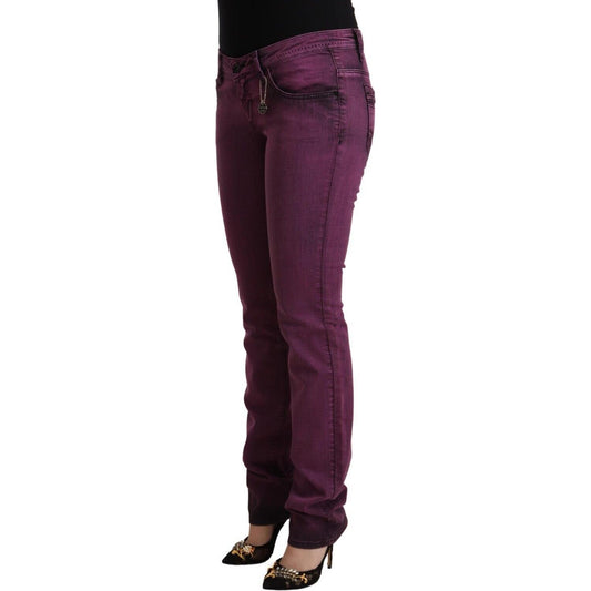 Costume National Elegant Purple Slim Fit Denim Jeans Costume National Dark Slate Gray