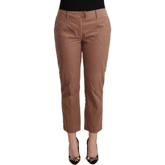 Costume National Chic Tapered Cropped Mid Waist Pants Costume National Sienna