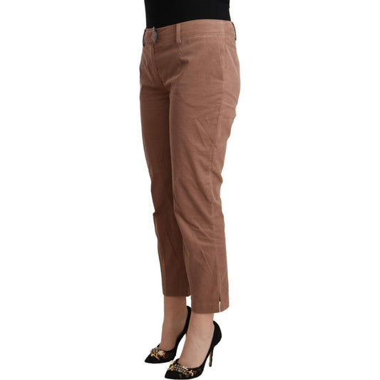 Costume National Chic Tapered Cropped Mid Waist Pants Costume National Sienna