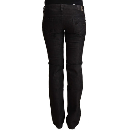 Costume National Black Cotton Low Waist Skinny Jeans