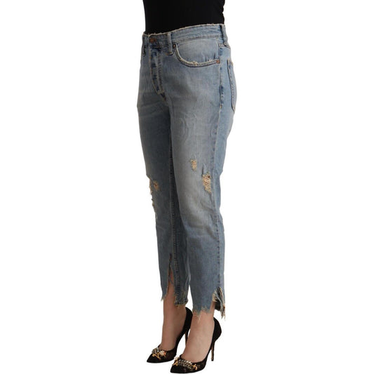 CYCLE Chic Distressed Mid Waist Cropped Denim CYCLE Dark Slate Gray