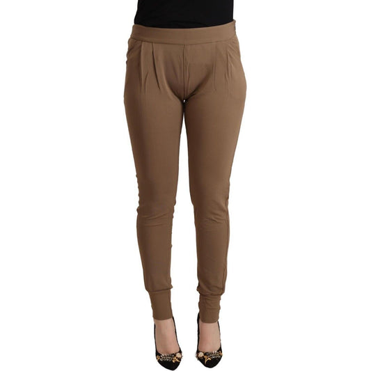 Scervino Street Chic Brown Mid Waist Tapered Pants Scervino Street Dark Olive Green