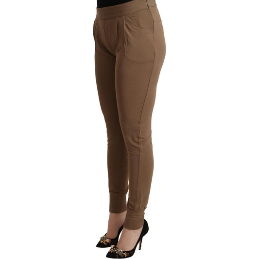 Scervino Street Chic Brown Mid Waist Tapered Pants Scervino Street Dark Olive Green