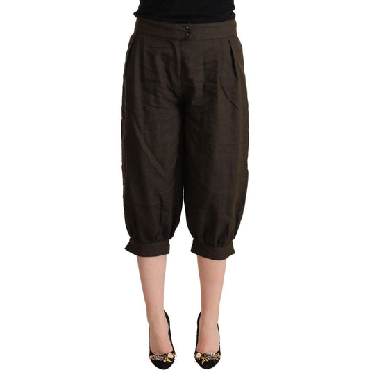 GF Ferre Chic Cropped Harem Pants in Luxe Brown Blend GF Ferre Black