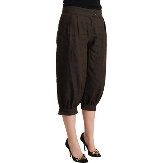GF Ferre Chic Cropped Harem Pants in Luxe Brown Blend GF Ferre Black