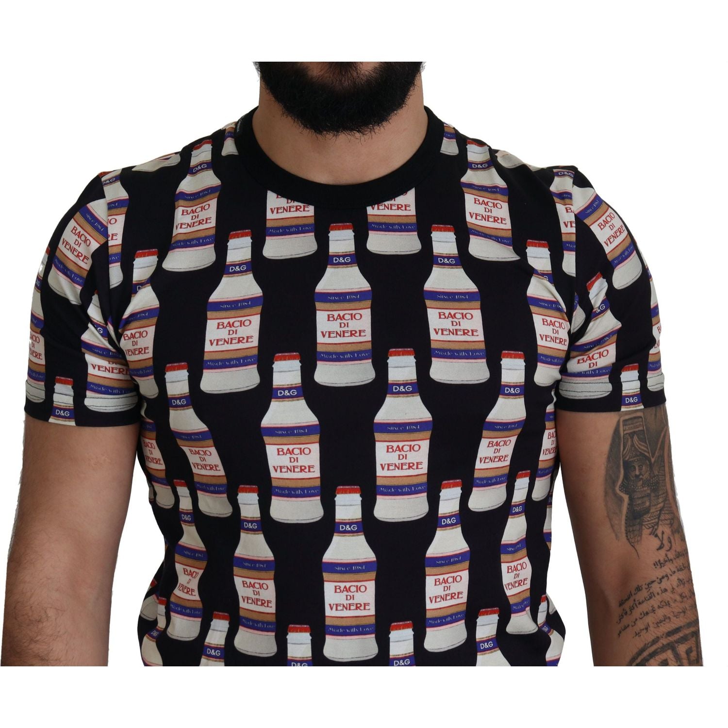 优雅黑色 Bacio Di Venere 印花 T 恤