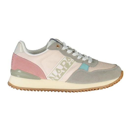 Napapijri Chic Pink Laced Sneakers with Logo Detail Napapijri Gray
