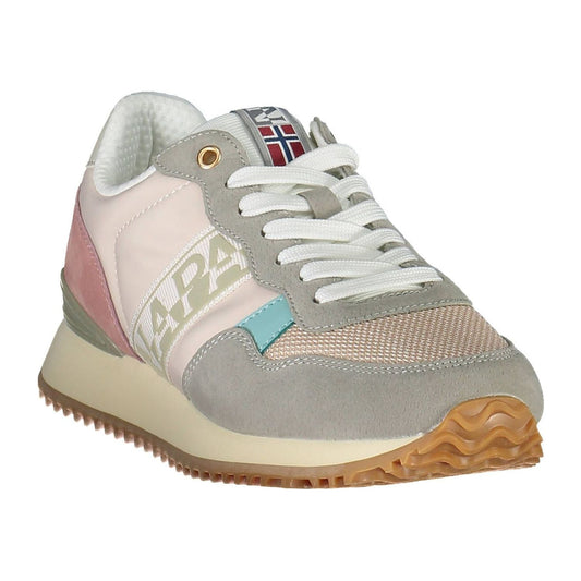 Napapijri Chic Pink Laced Sneakers with Logo Detail Napapijri Dark Gray