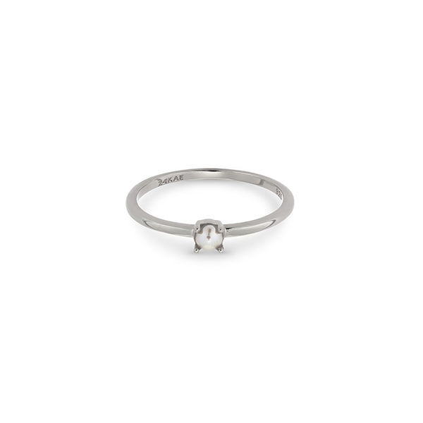24KAE JEWELS JEWELRY Mod. 12424S/56 - elegant silver ring with a minimalist design and a single gemstone focus.