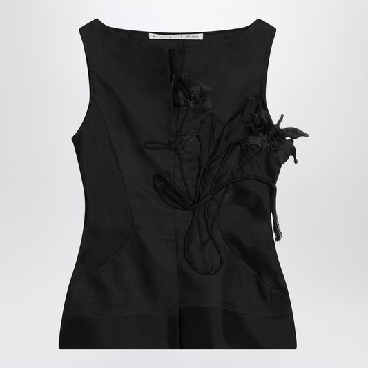 MKDT Studio Atelier Tami black top in silk and wool