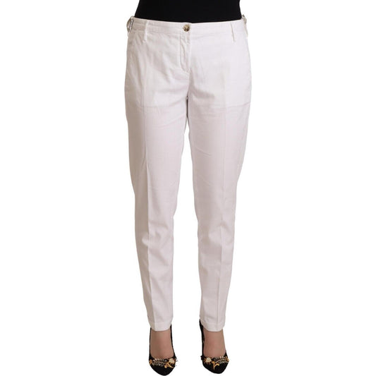 Jacob Cohen Elegant Mid Waist Tapered Trousers Jacob Cohen Light Gray