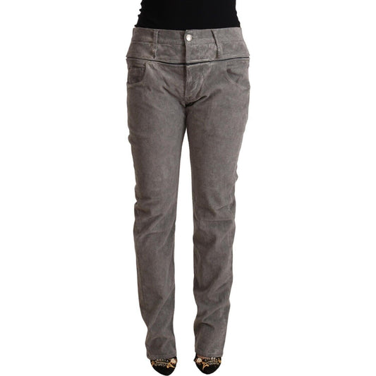 Acht Chic Gray High Waist Straight Fit Jeans Acht Dim Gray