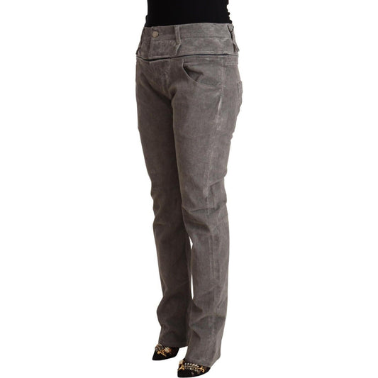 Acht Chic Gray High Waist Straight Fit Jeans Acht Dark Slate Gray
