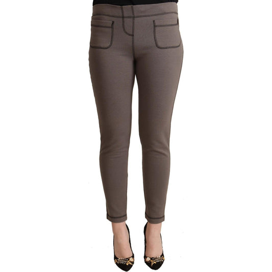 John Galliano Chic Gray Mid Waist Skinny Pants for Sophisticated Style John Galliano Dark Slate Gray