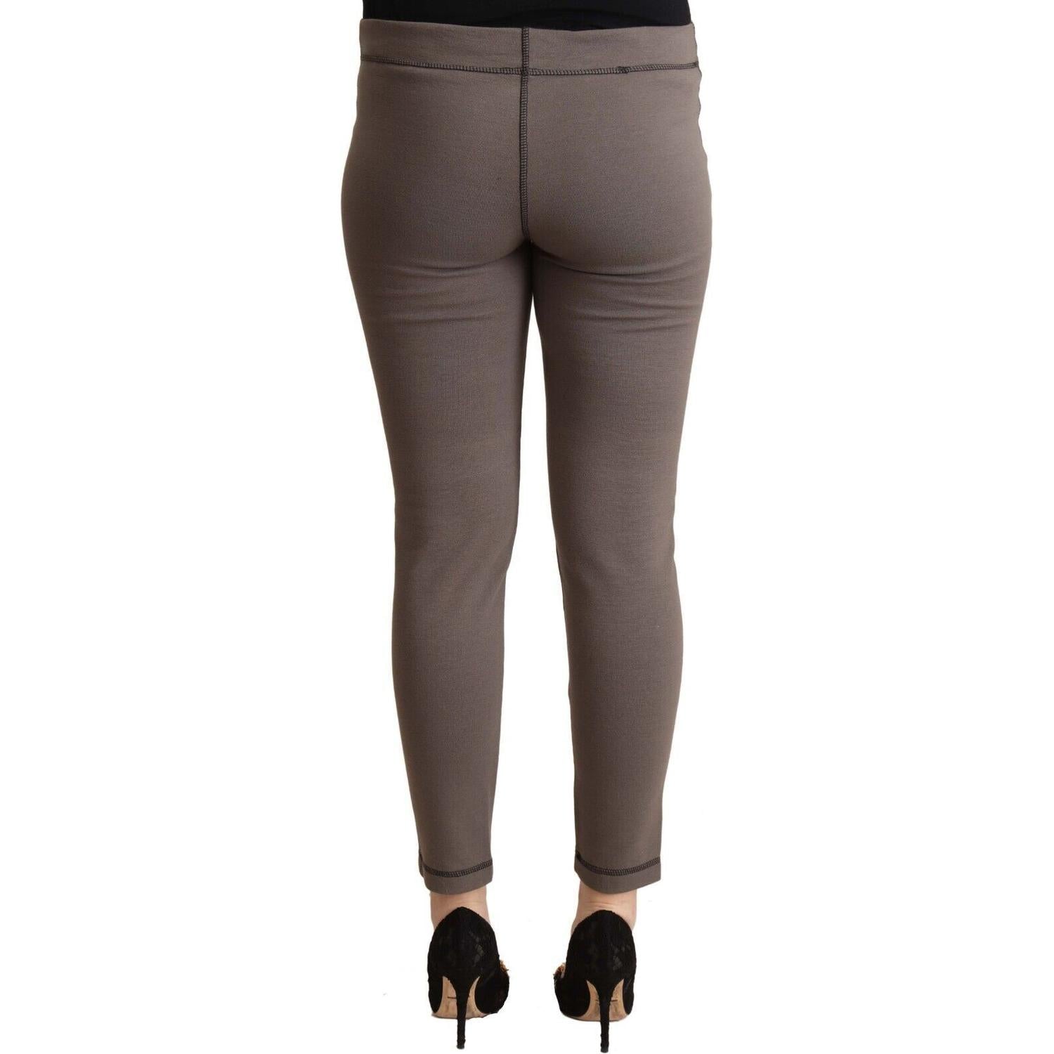 时尚灰色中腰紧身裤，彰显精致风格