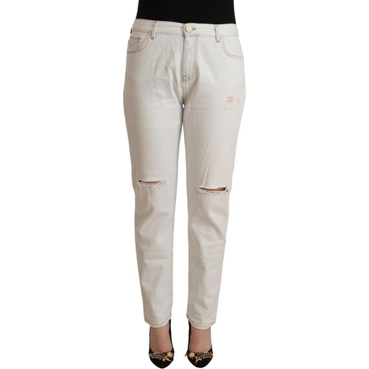 PINKO White Mid Waist Skinny Denim Jeans PINKO Gray