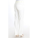 Ermanno Scervino White Striped Straight Fit Pants SIG30369-1