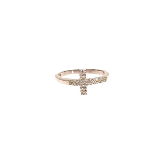 Nialaya Silver CZ Cross Statement Ring Ring Nialaya Light Gray