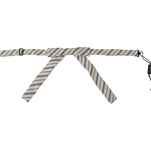 Dolce & Gabbana Chic Polka Dot Silk Bow Tie Dolce & Gabbana Gray