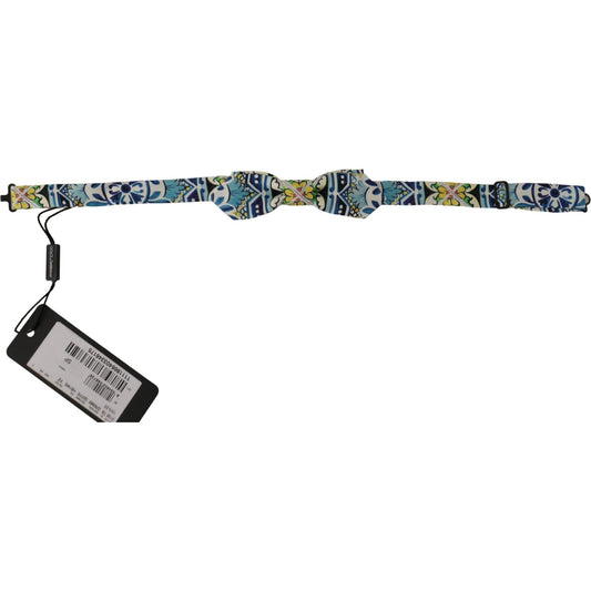 Dolce & Gabbana Majolica Print Silk Bow Tie Dolce & Gabbana Light Slate Gray