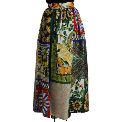 Dolce & Gabbana Multicolor Patchwork Sicily Long Maxi Skirt
