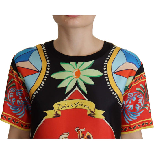 Dolce & Gabbana Glamourous Multicolor Silk Top Dolce & Gabbana Rosy Brown