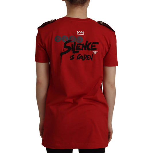 Dolce & Gabbana Dolce & Gabbana Elegant Red Crewneck Cotton Tee TSH7845- 36 1728,67345645728,Clothing,Dolce & Gabbana,IT36 | XS,IT44|L,Material: 100% Cotton,New with tags,Red,Tops & T-Shirts - Women - Clothing,Women,Women - Clothing